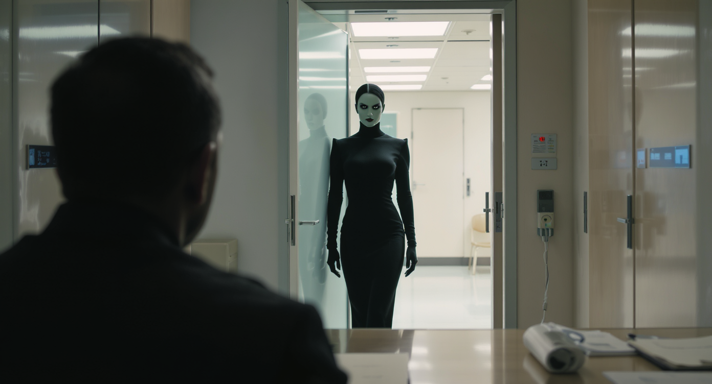 Protocol officer greeting you inside the Mars embassy